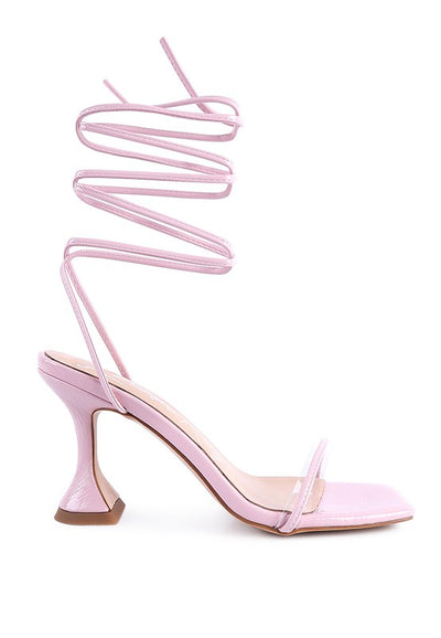 Biten Berry Spool Heeled Lace Up Sandal - Laced Array